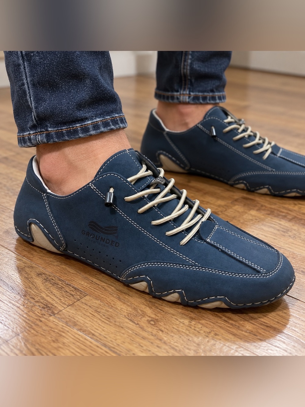 NWT Grounded Navy Men's Lace-Up Sneaker